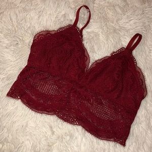 Red lacey bralette